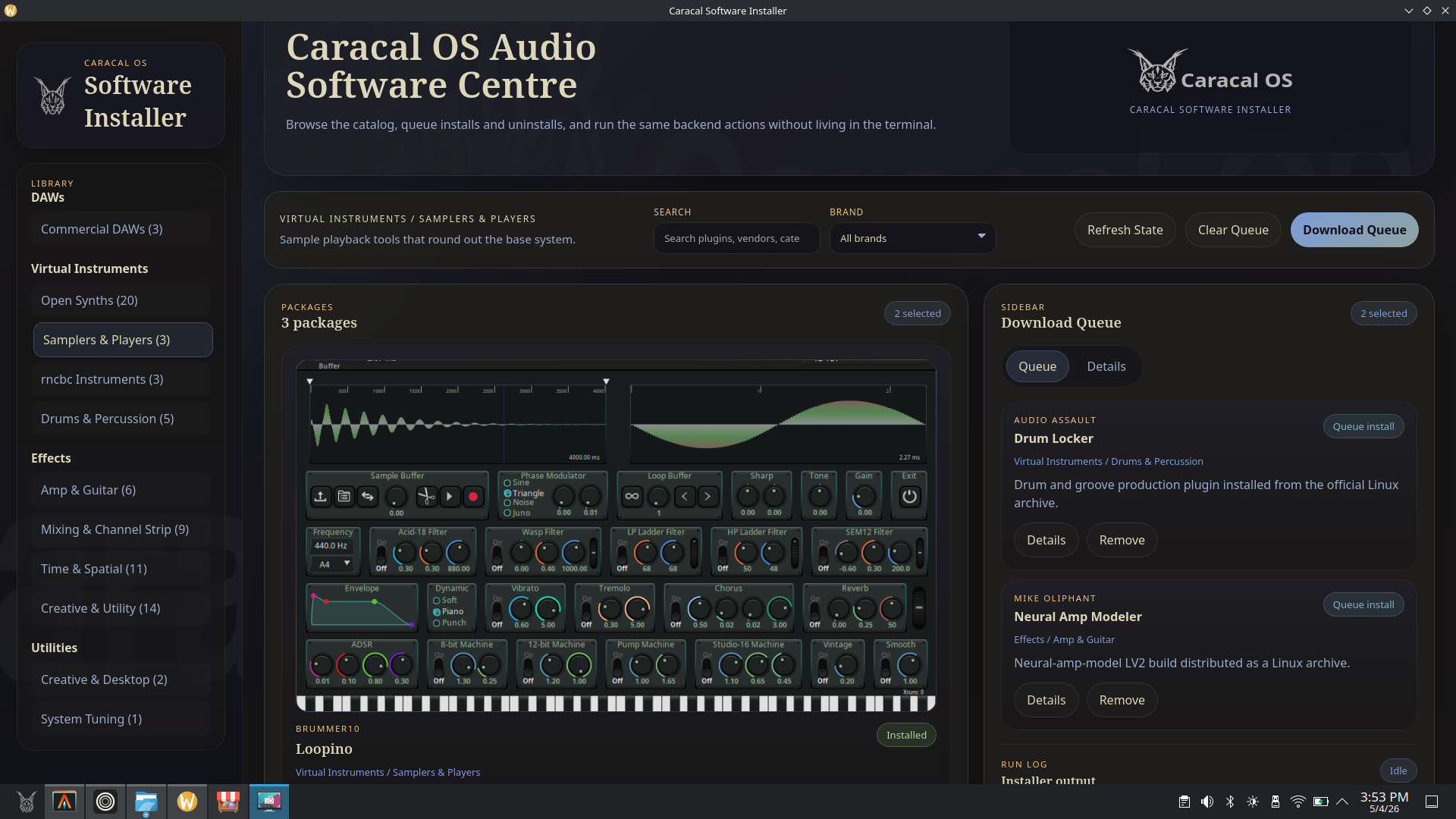 Caracal Software Installer catalog